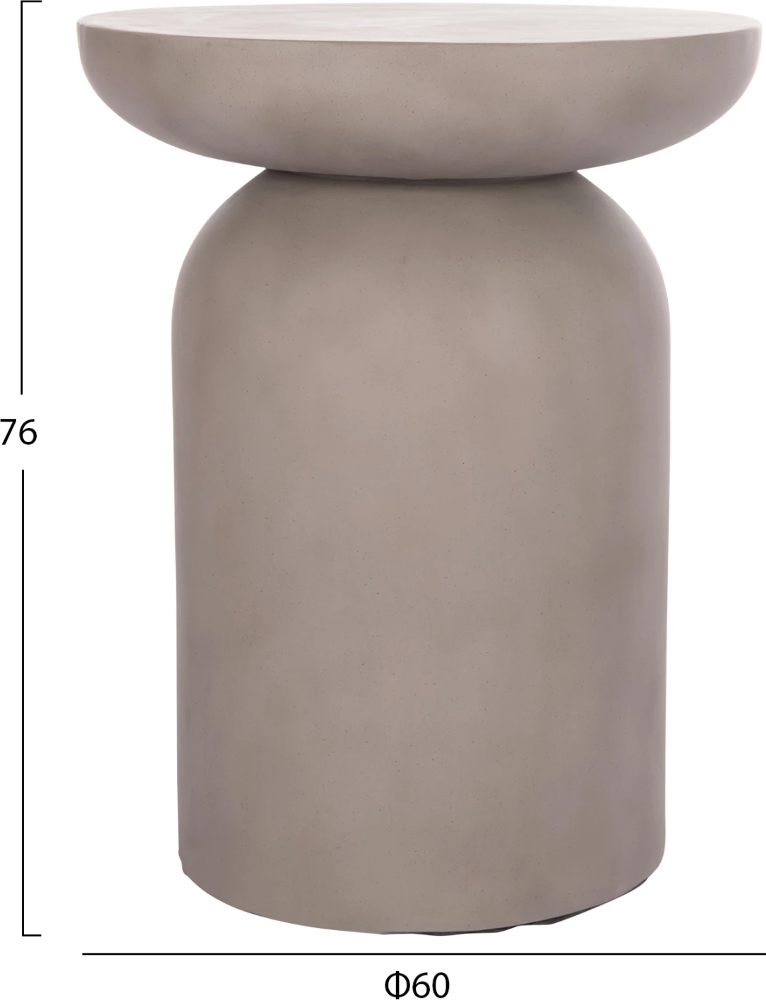 Tavolinë anësore e lartë ANNA, fibër-cement, ngjyrë gri, FH18160.03, 60x76cm