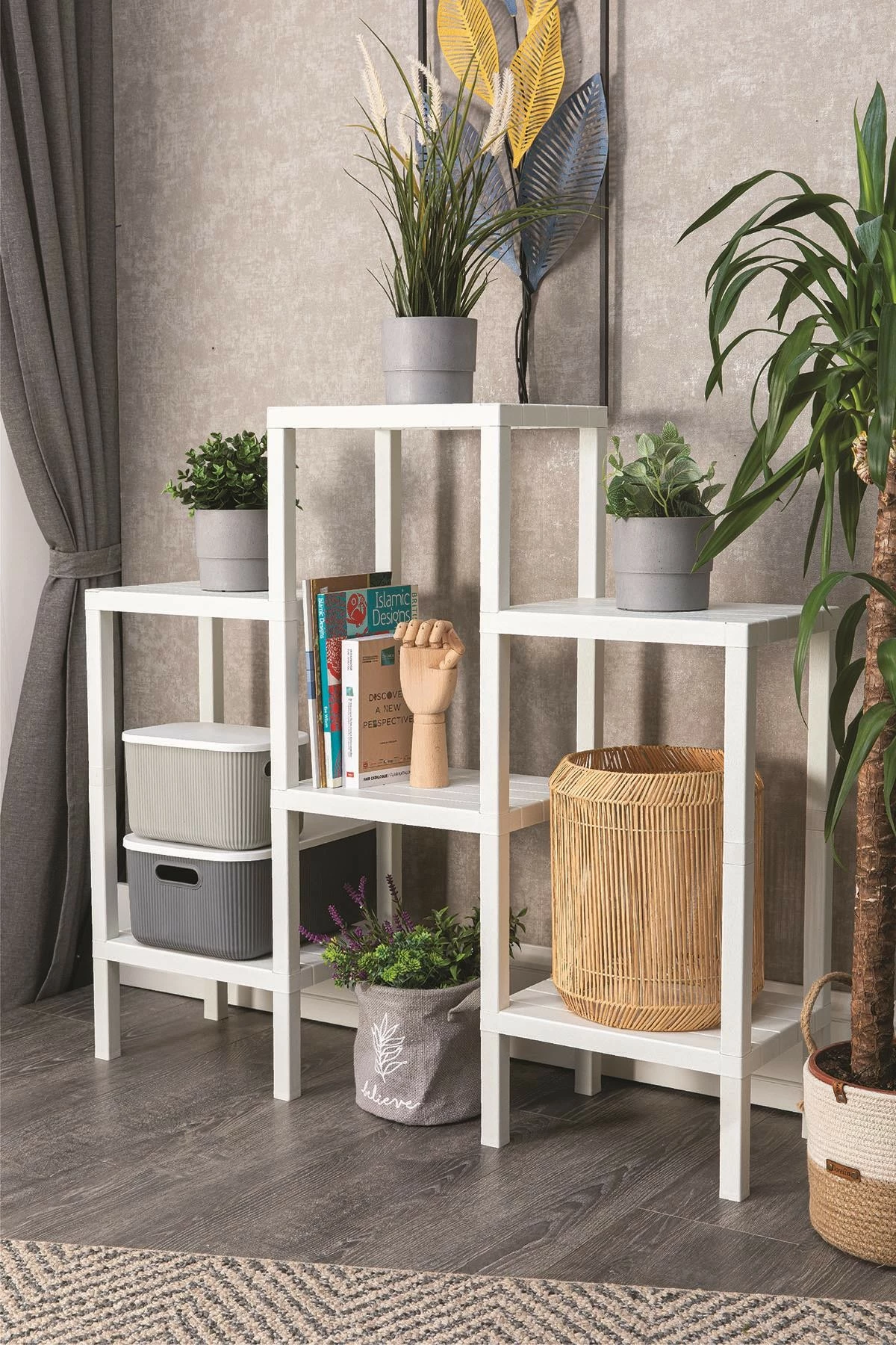 Raft plastik shumëpërdorimësh, i bardhë, OMS-1108-B