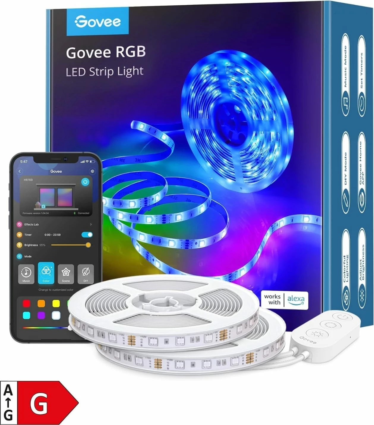 Shirit LED RGB smart Govee LED Strip Light 2x5 m