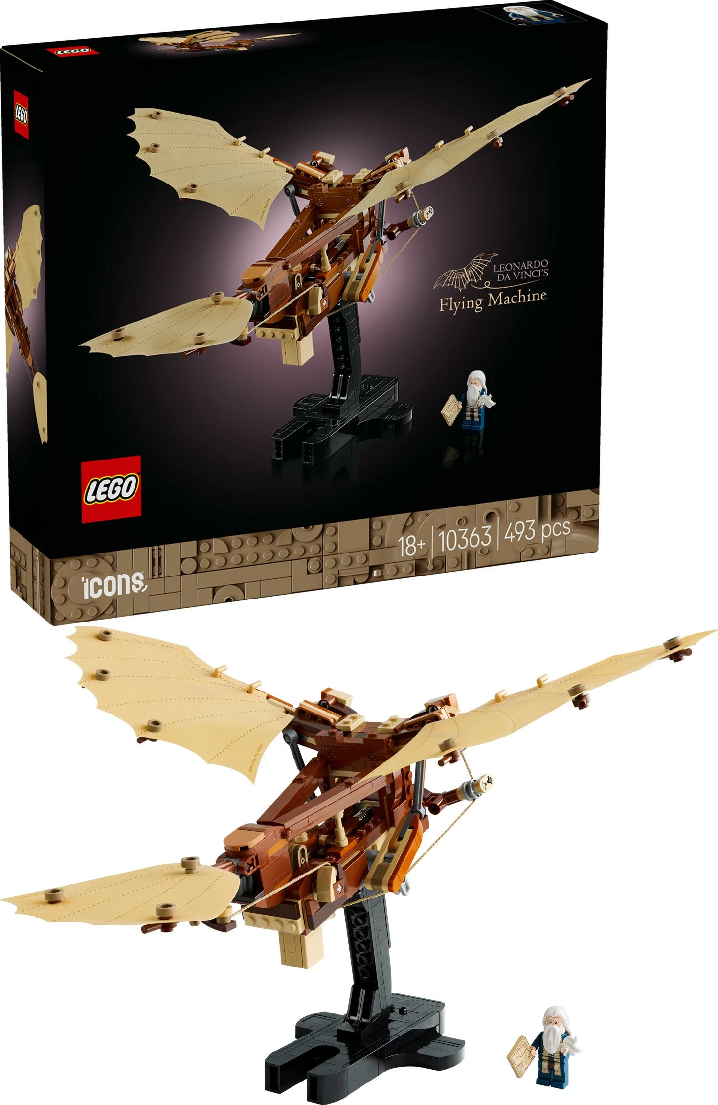 Set ndërtimi LEGO Leonardo da Vinci's Flying Machine, 493 pjesë, shumëngjyrësh