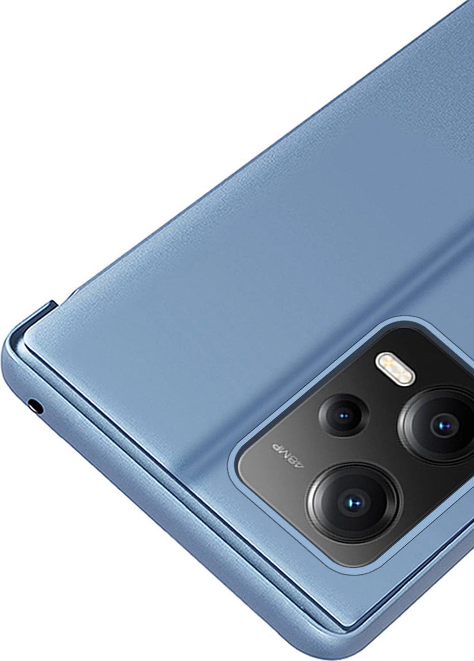 Mbështjellës Hurtel Clear View Case për Xiaomi Redmi Note 12 5G / Poco X5 5G, me kapak, Kaltër