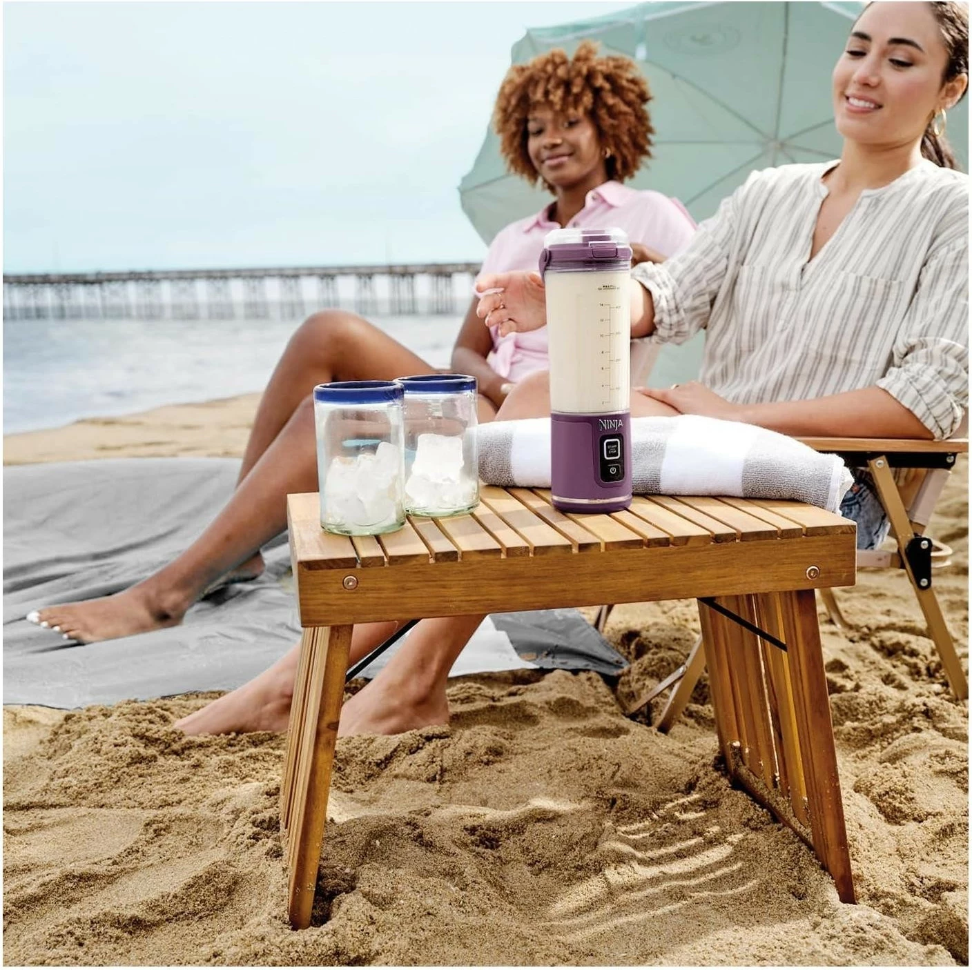 Blender portabil Ninja BC151, 0.53L, USB-C, fiolet