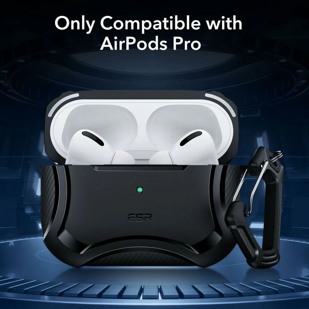 Mbështjellës ESR Cyber Armor Halolock me MagSafe për Apple AirPods Pro 1/2, e zezë