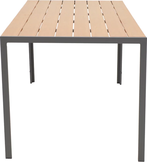 Tavolinë me karrige Nares-Azelie C set prej 5 copash alumini dhe tekstileni me dru natyral 140x80x72.5cm