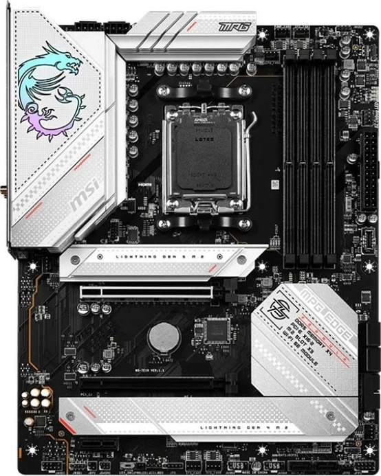 Pllakë amë MSI MPG B650 EDGE WIFI, Socket AM5, AMD Ryzen 7000 Series, DDR5, e zezë dhe argjendtë