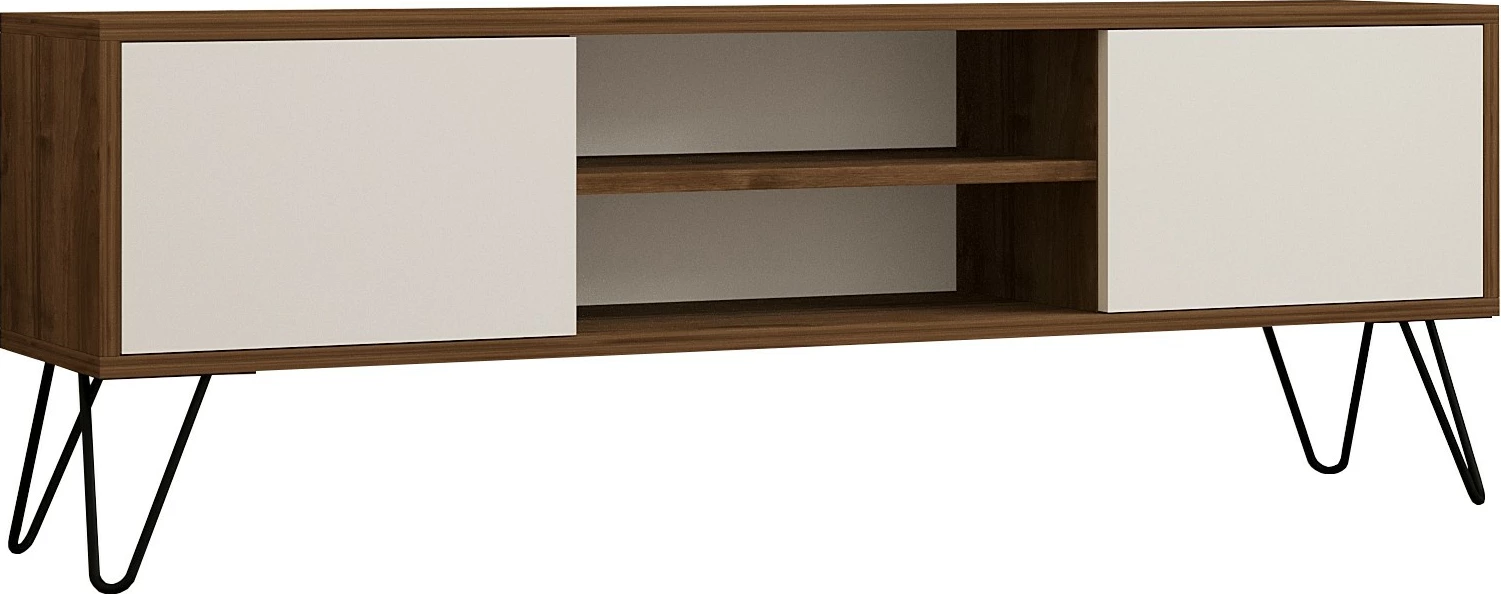 Komodë TV Hanah Home, Eva, ngjyrë arre dhe e bardhë, 140x50x30cm