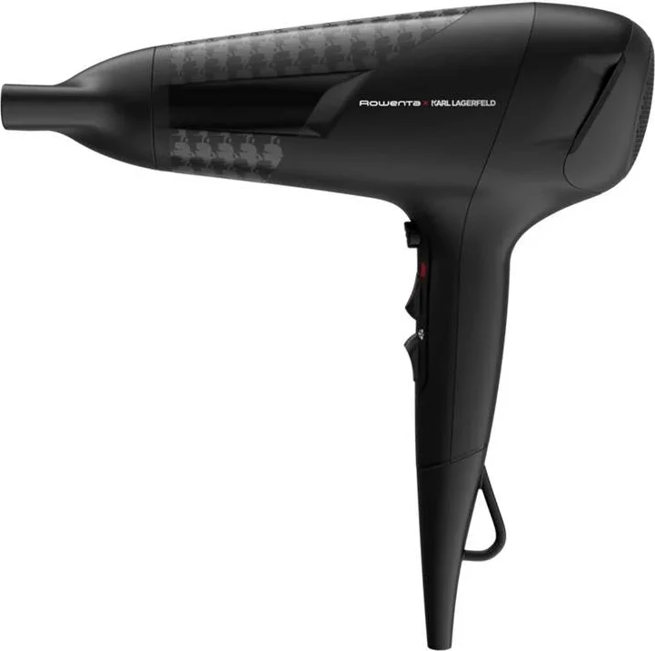 Tharëse flokësh, Rowenta x Karl Lagerfeld, CV581LF0 Studio Dry, 2300 W, 2 shpejtësi / 3 nivele temperature, me koncentrator 12 mm, e zezë