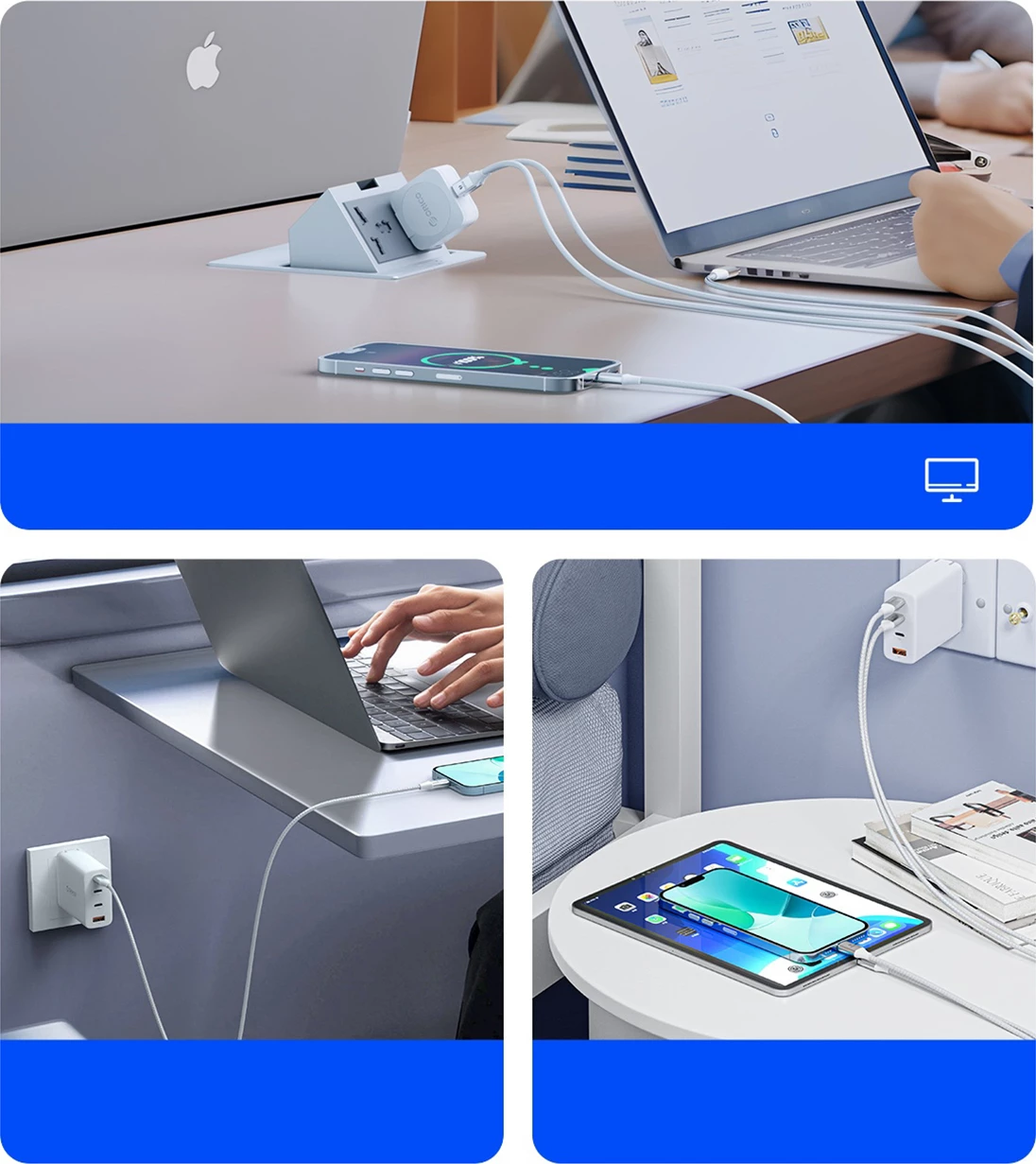 Kabllo USB-C në USB-C Orico CDX, 1m, 60W, 3A, e bardhë