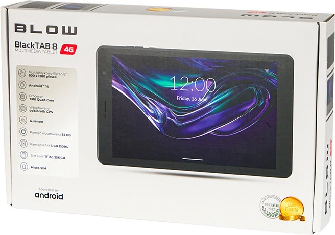 Tablet BLOW BlackTAB8, 8 inç, 3GB RAM, 32GB, 4G LTE, E zezë