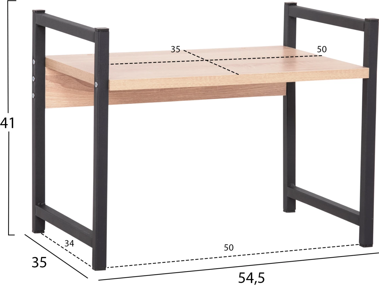 Raft organizues kuzhine BECKO FH18219.03 melaminë ngjyrë Sonama-metal i zi 54.5x35x41H cm.