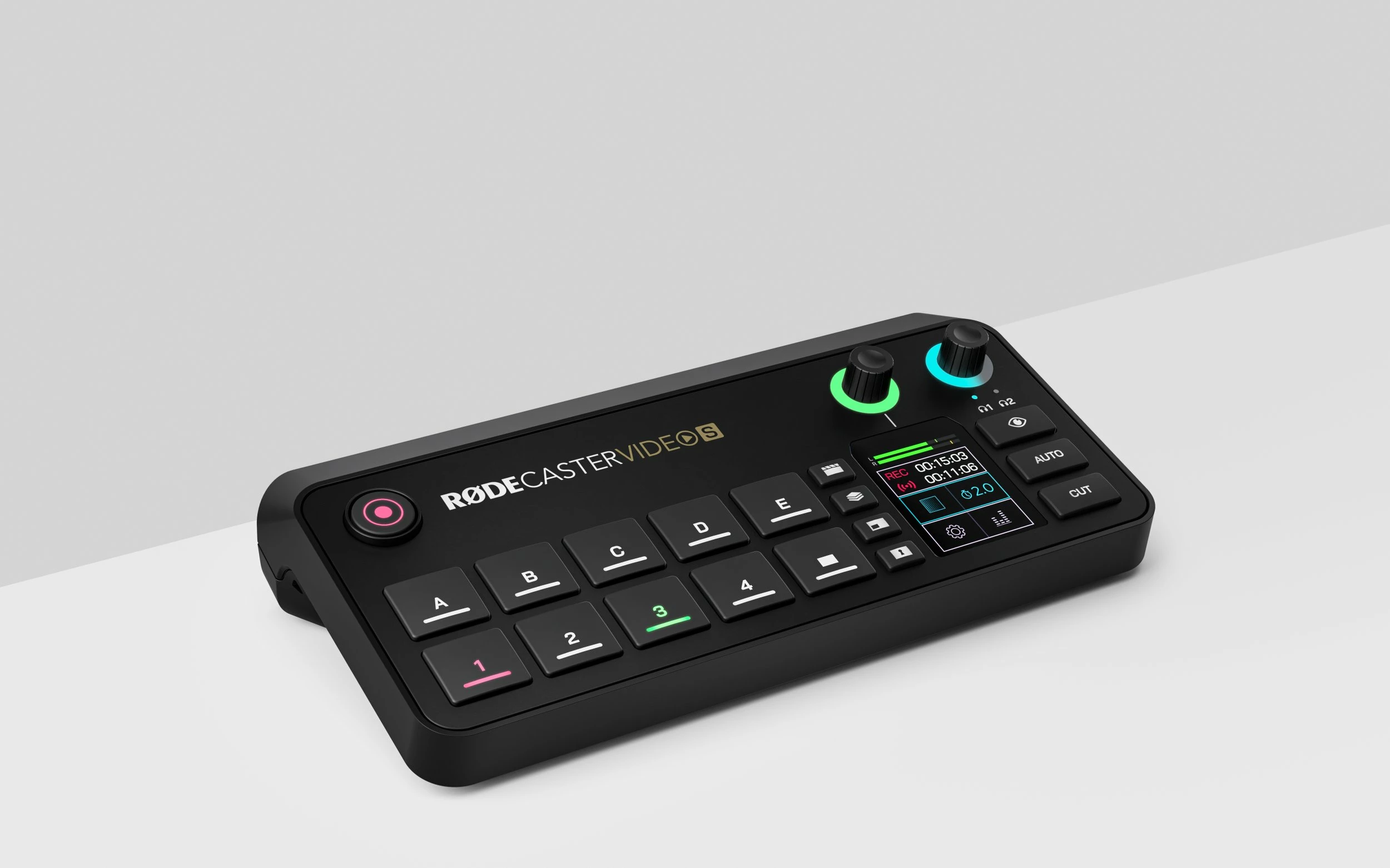 Konsolë prodhimi video/audio Rode RØDECaster Video S, 4 burime video, 2x XLR, e zezë, me adapter dhe kabllo USB-C