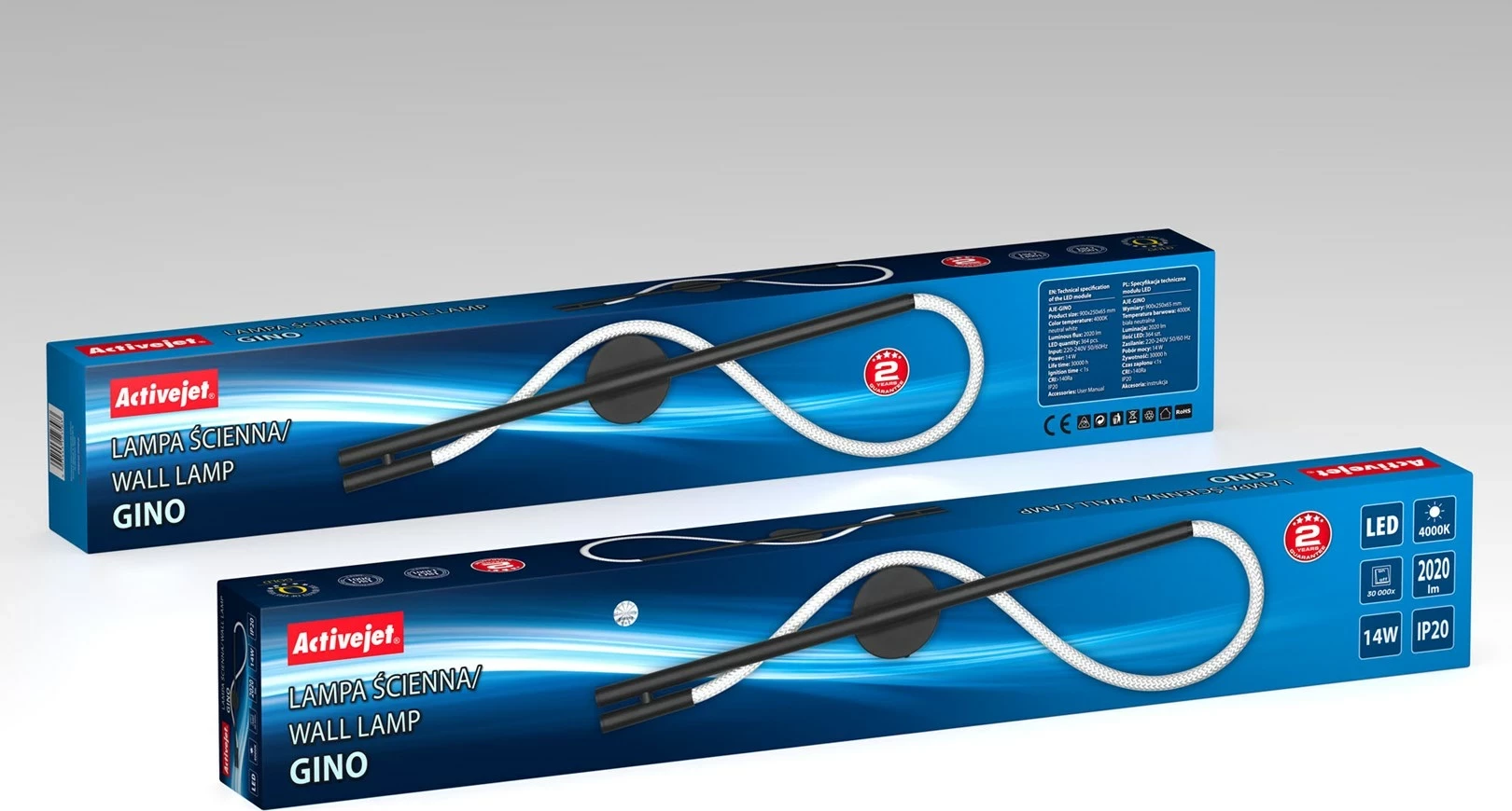 Llambë muri Activejet AJE-GINO, LED, E zezë