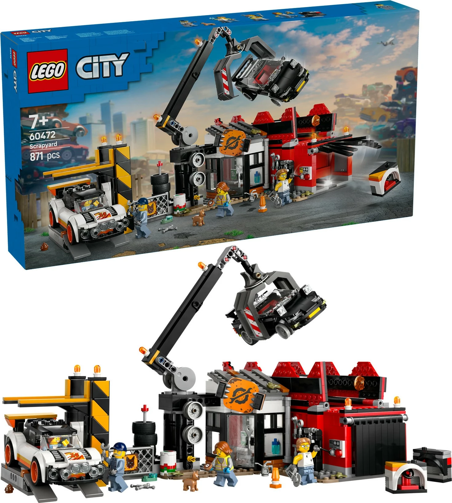 Set ndërtimi LEGO City 60472, Schrottplatz me makina, 871 pjesë, shumëngjyrësh
