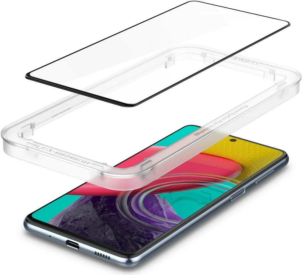 Xham i temperuar Spigen Glass FC AlignMaster për Samsung Galaxy M53 5G, i zi
