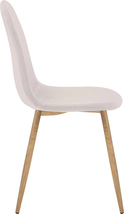 Set tavoline me karrige Bella-Julita, MDF i bardhë, këmbë natyrale, Φ80x73cm