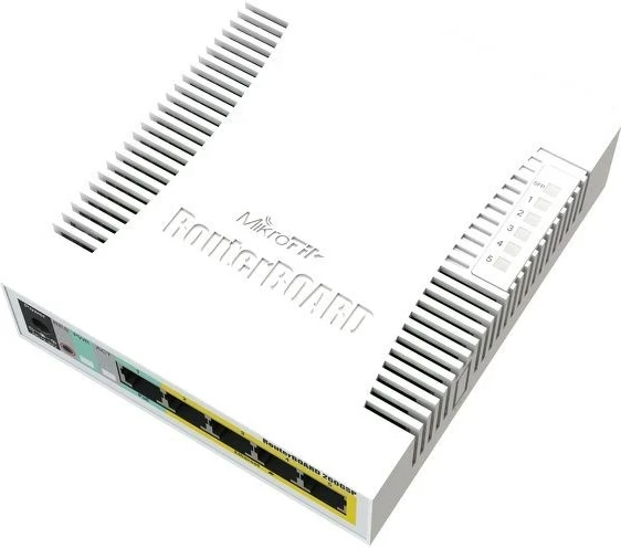 Switch MikroTik CSS106-1G-4P-1S, Gigabit Ethernet, PoE, Bardhë