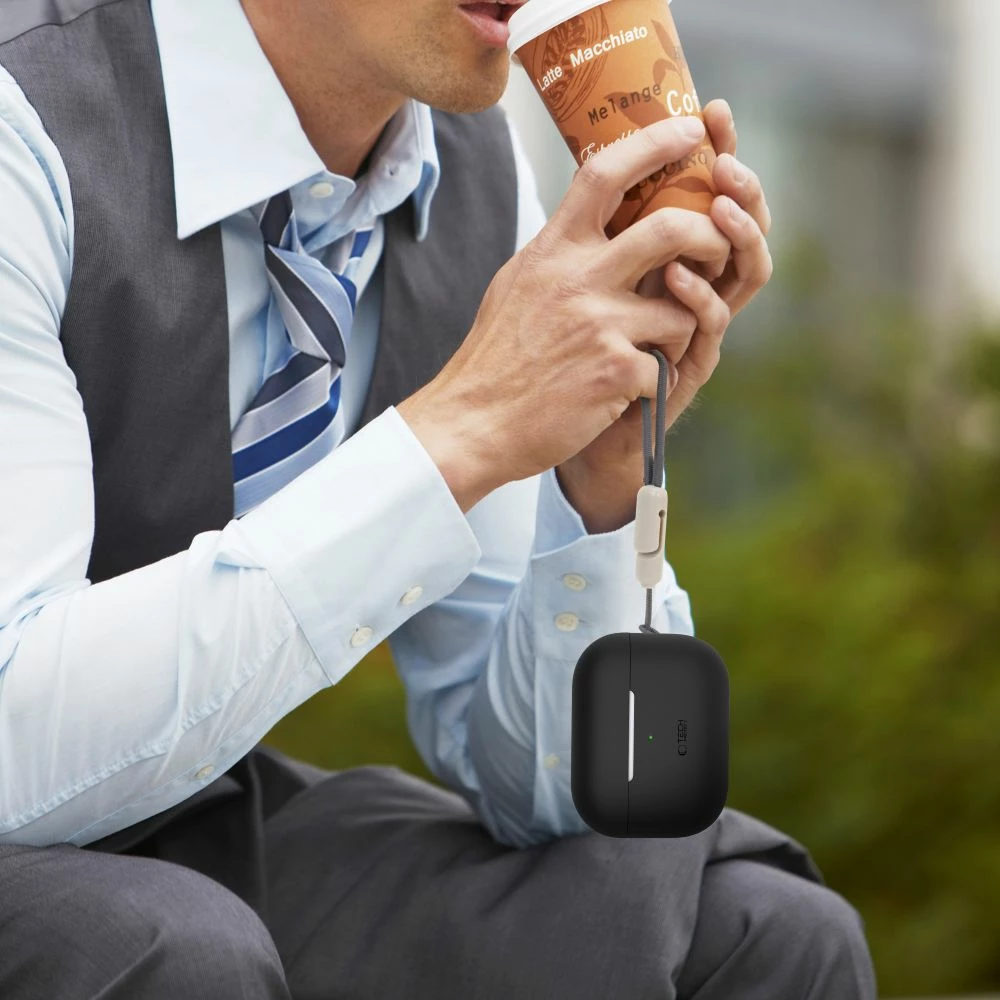 Mbështjellës Tech-Protect për AirPods Pro/Pro 2, silikon, Gri