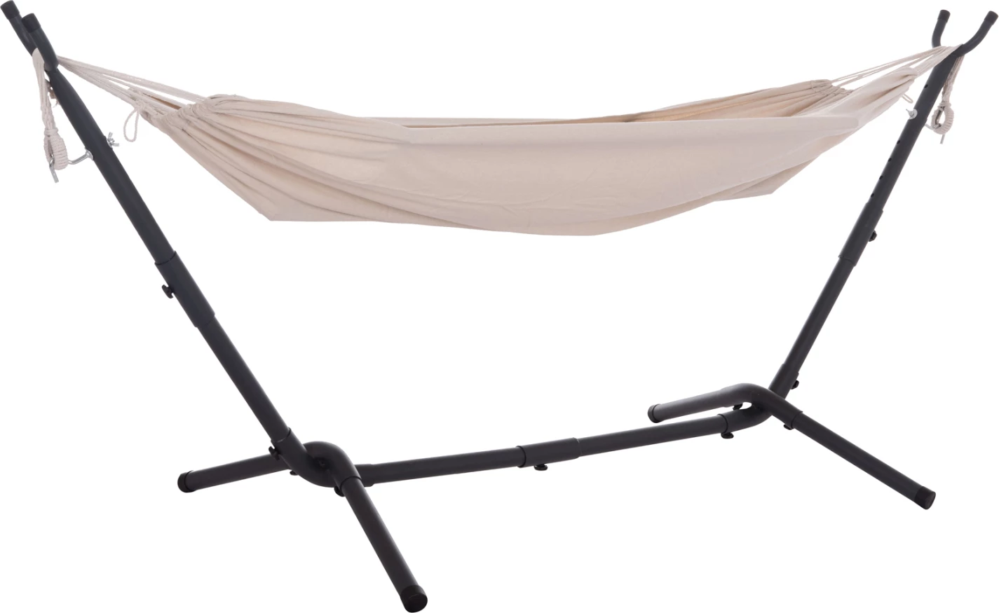 Hamake CRAVE, kornizë metalike antracit, pëlhurë bezhë, 265x93x105cm