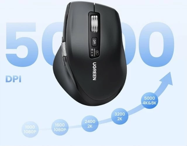 Maus Ugreen M751 wireless 5000 DPI Bluetooth/USB, i zi