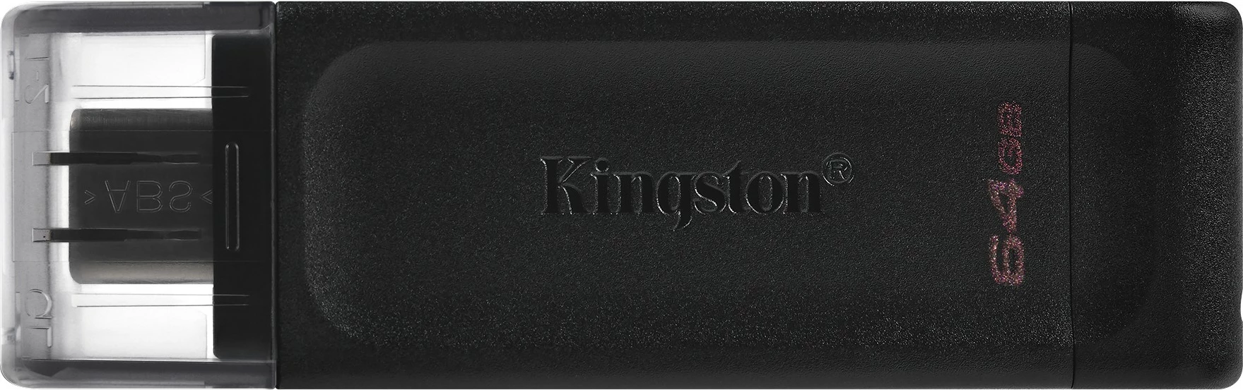 USB Kingston DataTraveler 70 64GB, USB-C, 3.2 Gen 1, e zezë