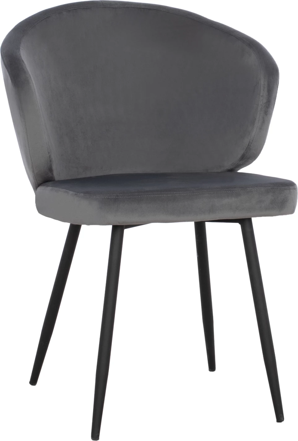Karrige JIYA me kadife gri & skelet metalik të zi FH8728.01 60x60x85 cm, set prej 2 copë