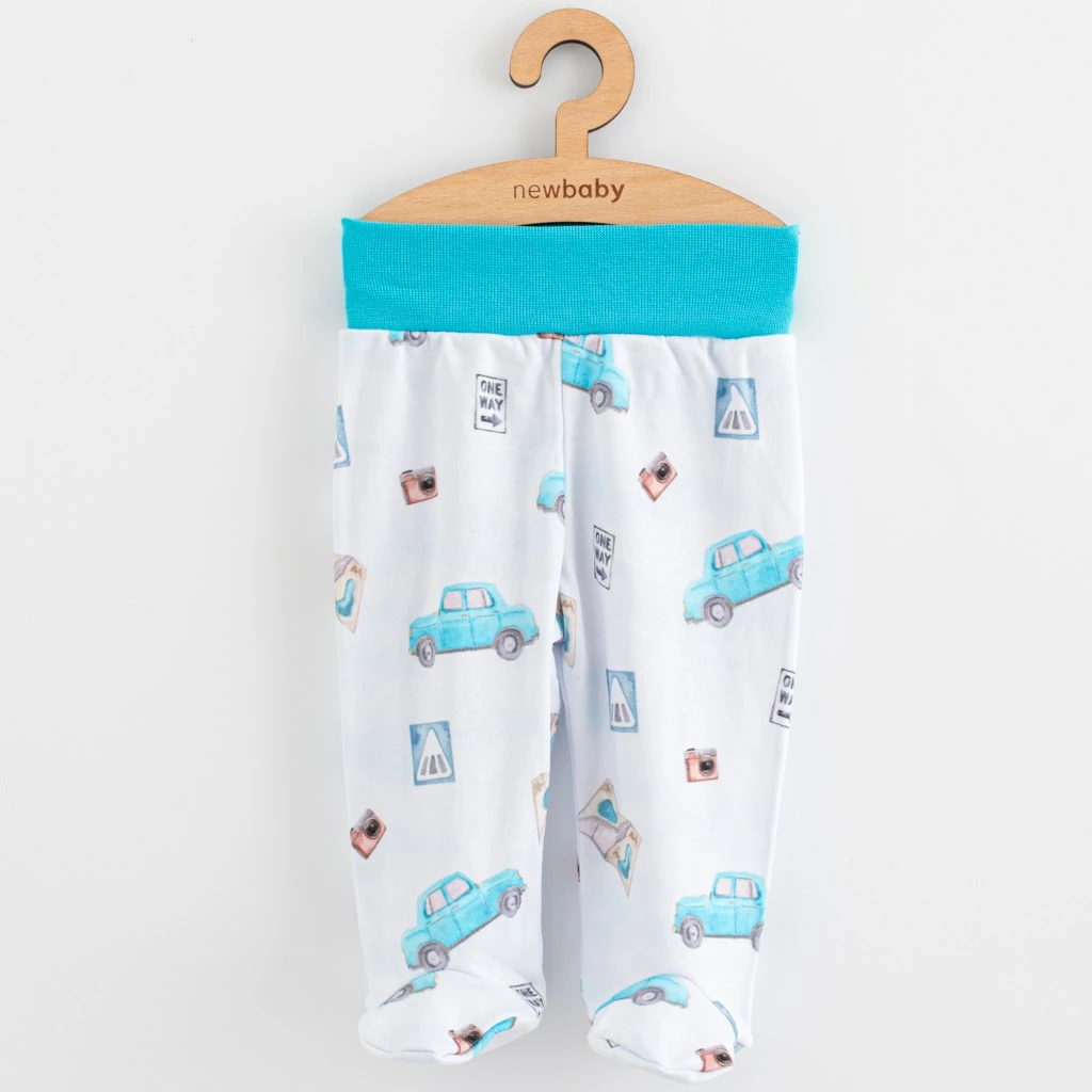 Pantalona me këmbëza, New Baby, Classic II, madhësia 62 (3-6m), pambuk 100%, blu