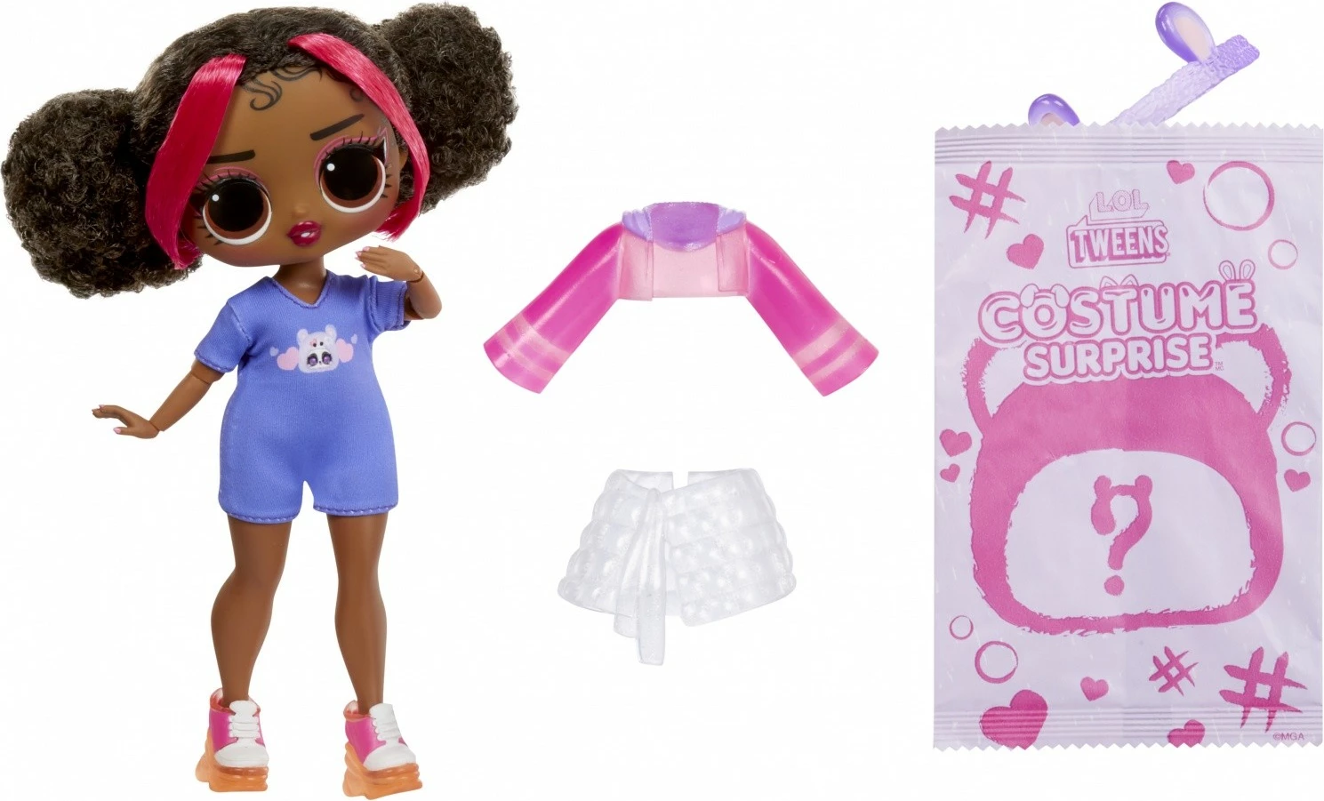 Set lodër L.O.L. Surprise Tweens Costume Surprise, Hoops Cutie, me kukull dhe kostum të fryrë, vjollcë