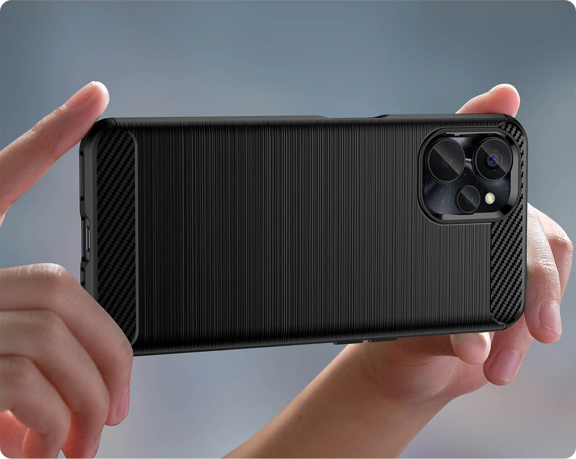 Mbështjellës Hurtel Carbon Case për Realme 10 5G / Realme 9i 5G, TPU, i zi