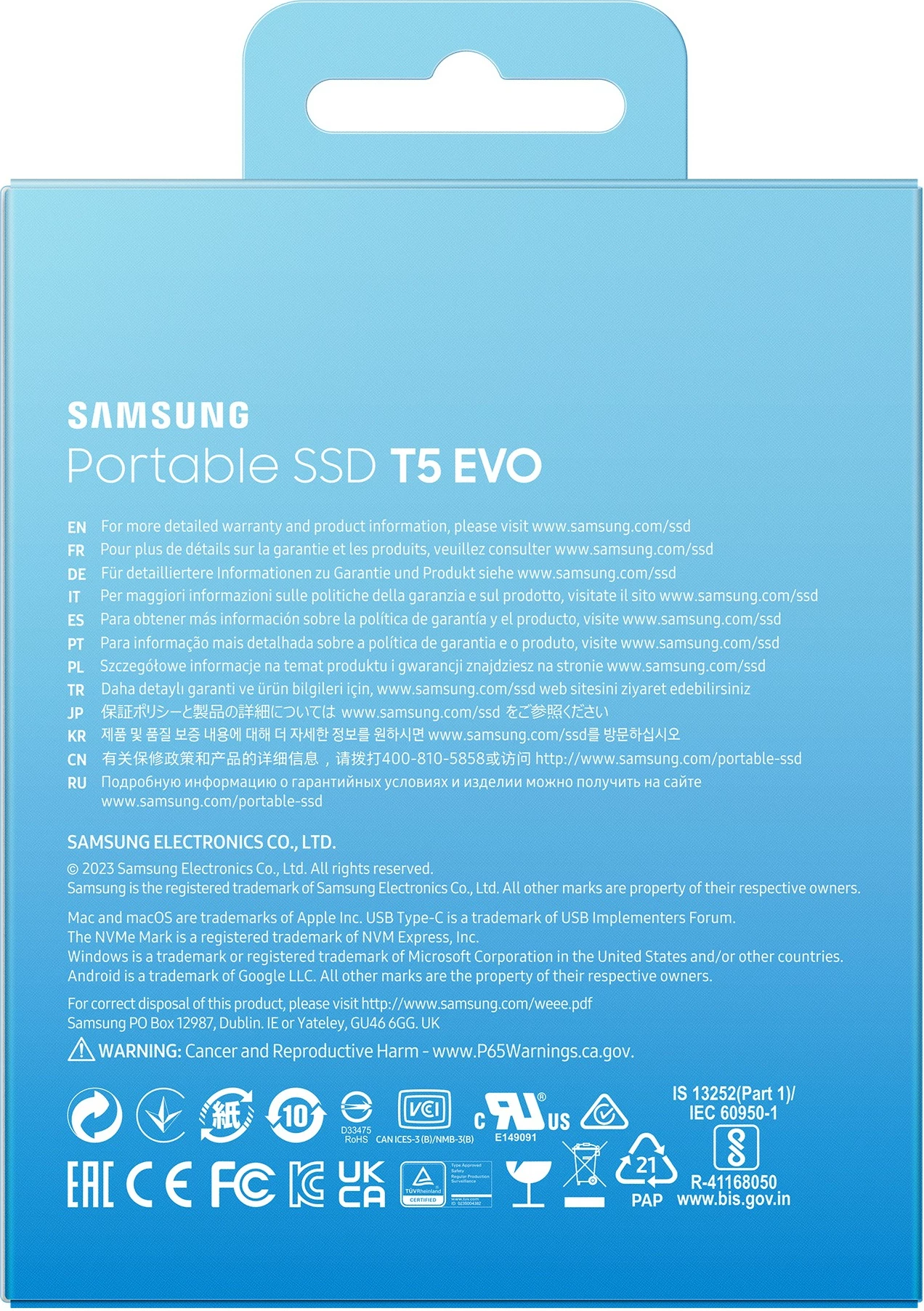SSD Samsung MU-PH2T0S, 2 TB, 3.2 Gen 1, 460 MB/s, Zi