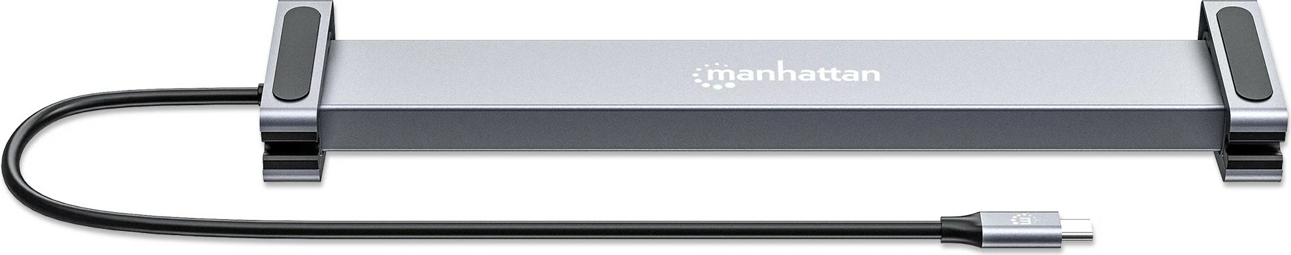 Docking station MANHATTAN 10-in-1 4K USB-C PD, 2xHDMI, gri