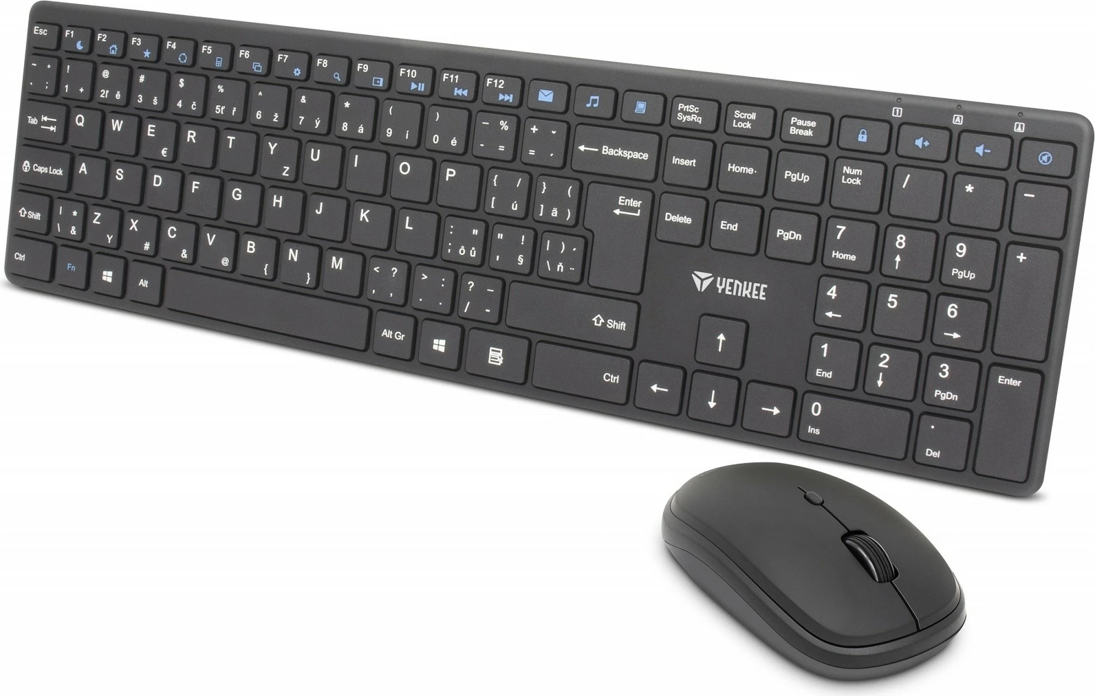 Set wireless tastierë + maus Yenkee YKB 2008CS, i zi