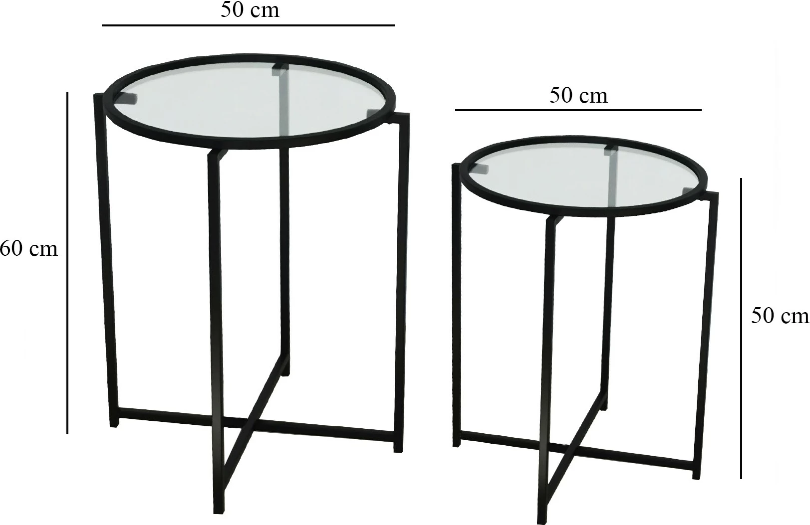 Set tavolinash anësore Skye Decor, S412, ngjyrë e zezë