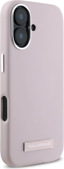 Mbështjellës Karl Lagerfeld FW Metal Plate MagSafe për iPhone 16, Rozë
