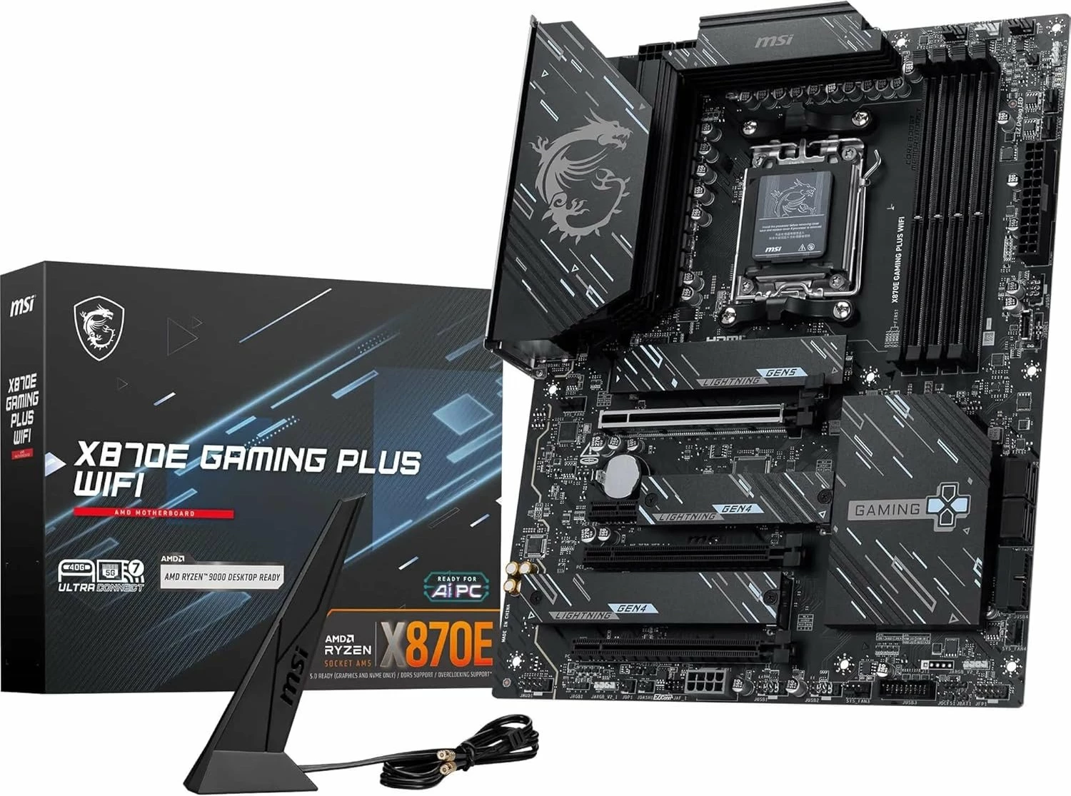 Pllakë amë MSI X870E Gaming Plus WiFi, AM5, ATX, DDR5 deri 256GB, Wi‑Fi 7, 5G LAN, PCIe 5.0, USB4