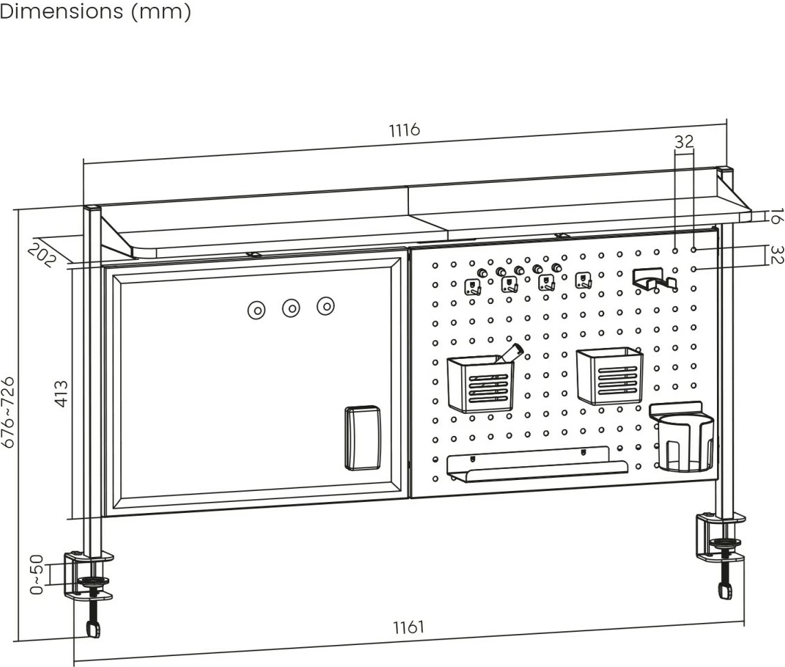 Ndarës tavoline Ergo Office ER-301B me aksesorë, i zi
