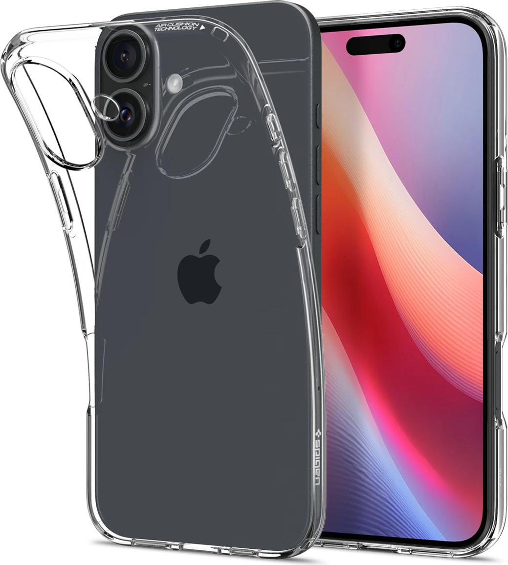 Mbështjellës, Spigen, Liquid Crystal, për iPhone 16 Plus, TPU i tejdukshëm ultra i hollë, Clear, set 1 copë