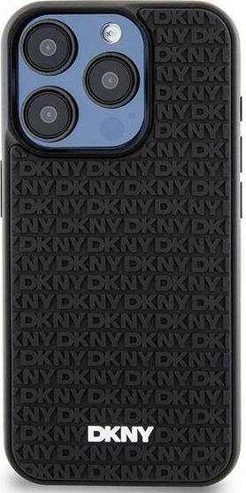 Mbështjellës DKNY 3D Rubber Repeat Pattern për iPhone 15 Pro Max, i zi