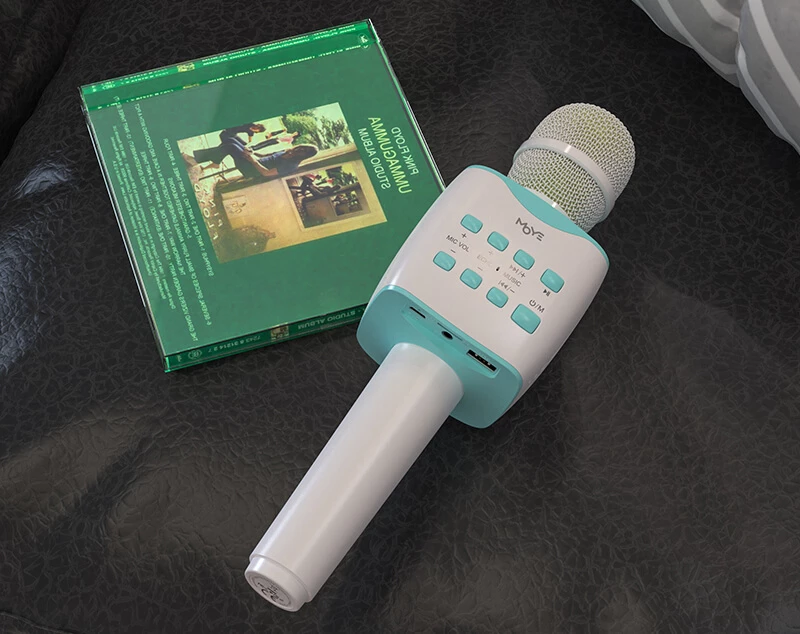 Mikrofon karaoke Moye Melodious MDS-5 Bluetooth 5.0, TF/USB, i bardhë me mentë
