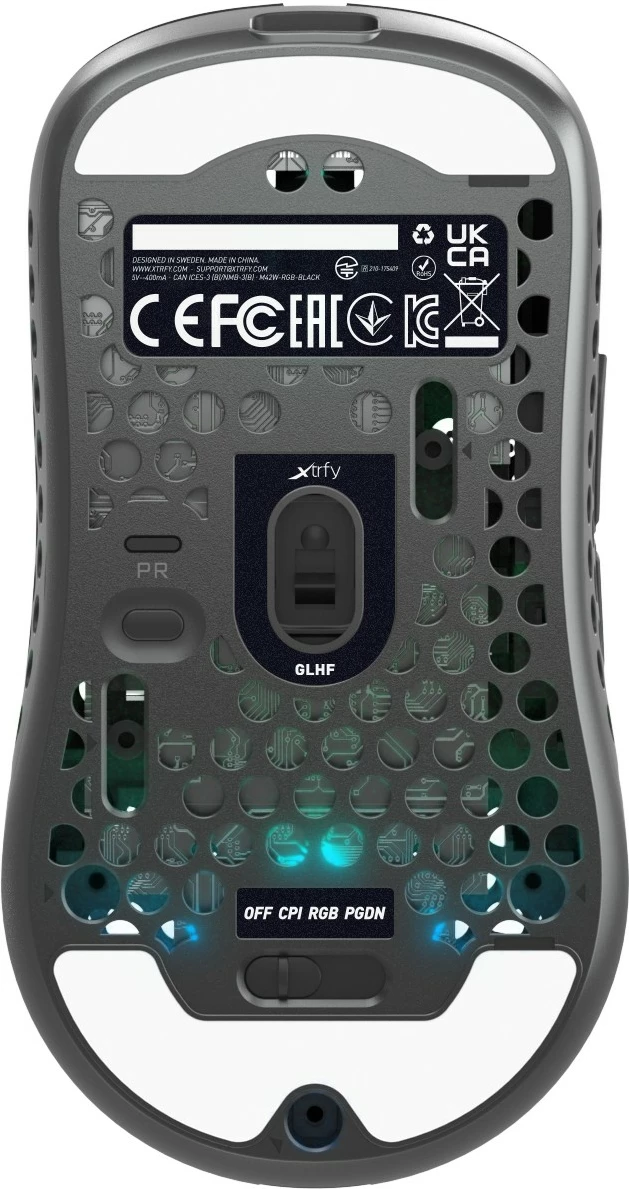 Maus Cherry XTRFY M42 RGB, Ambidextrous, Optical, RF Wireless + USB Type-C, 19000 DPI, Bardhë