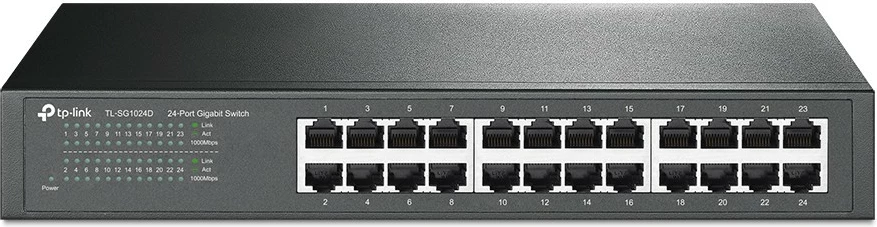 Switch TP-Link 24-Port Gigabit Desktop/Rackmount, i pa menaxhuar, Ethernet Gigabit (10/100/1000), montim në rack