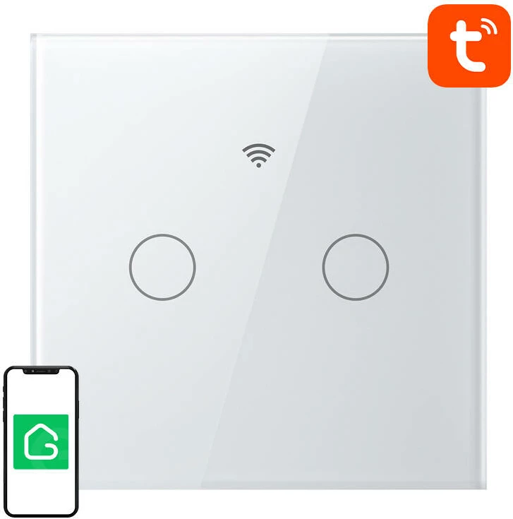 Switch smart Gosund SLS2 me prekje, WiFi, kontroll dual, i bardhë