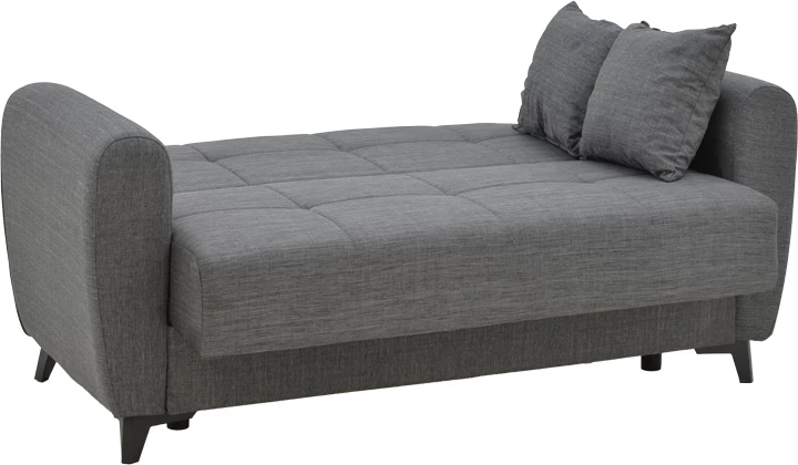 Divan-krevat me depo Lincoln dy ulëse, pëlhurë ngjyrë qymyr, 165x85x90cm