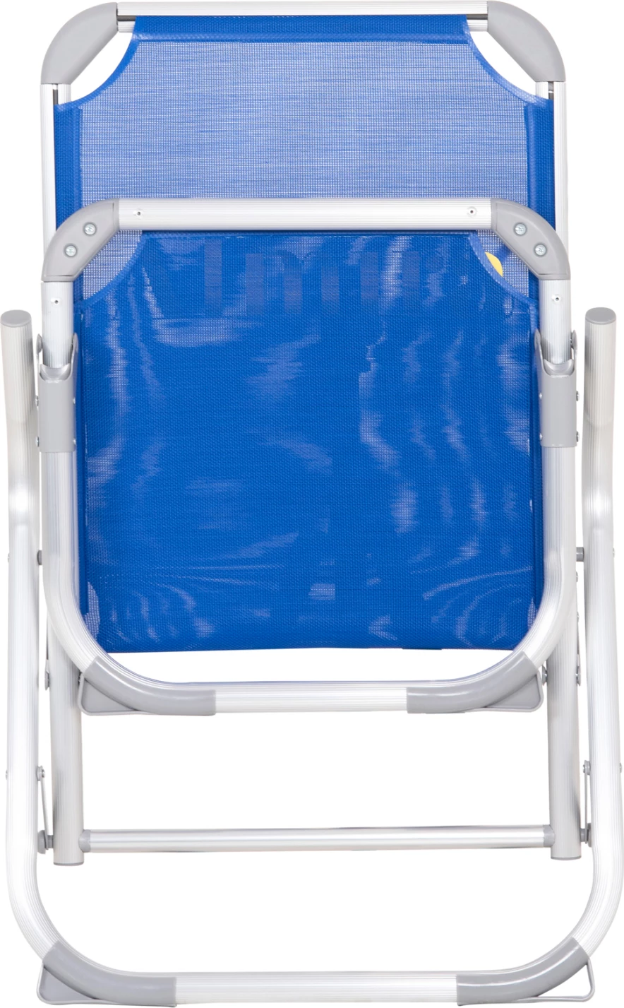 Karrige plazhi e ngritur, alumin i fortë, Almira FH6431.01, tekstilene blu, 53x68x80cm