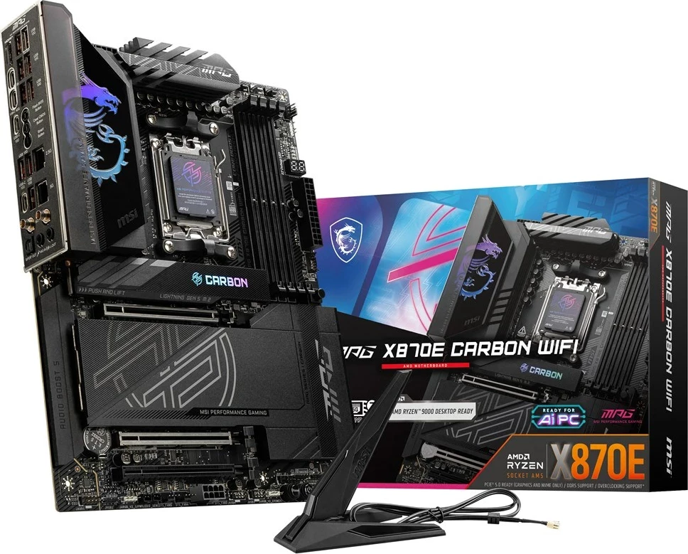 Pllakë amë MSI MPG X870E CARBON WIFI, Socket AM5, ATX, E zezë