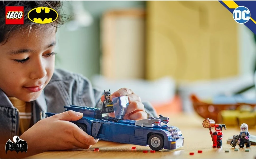 Set ndërtimi LEGO Batman me Batmobile, Harley Quinn dhe Mr. Freeze, 435 pjesë