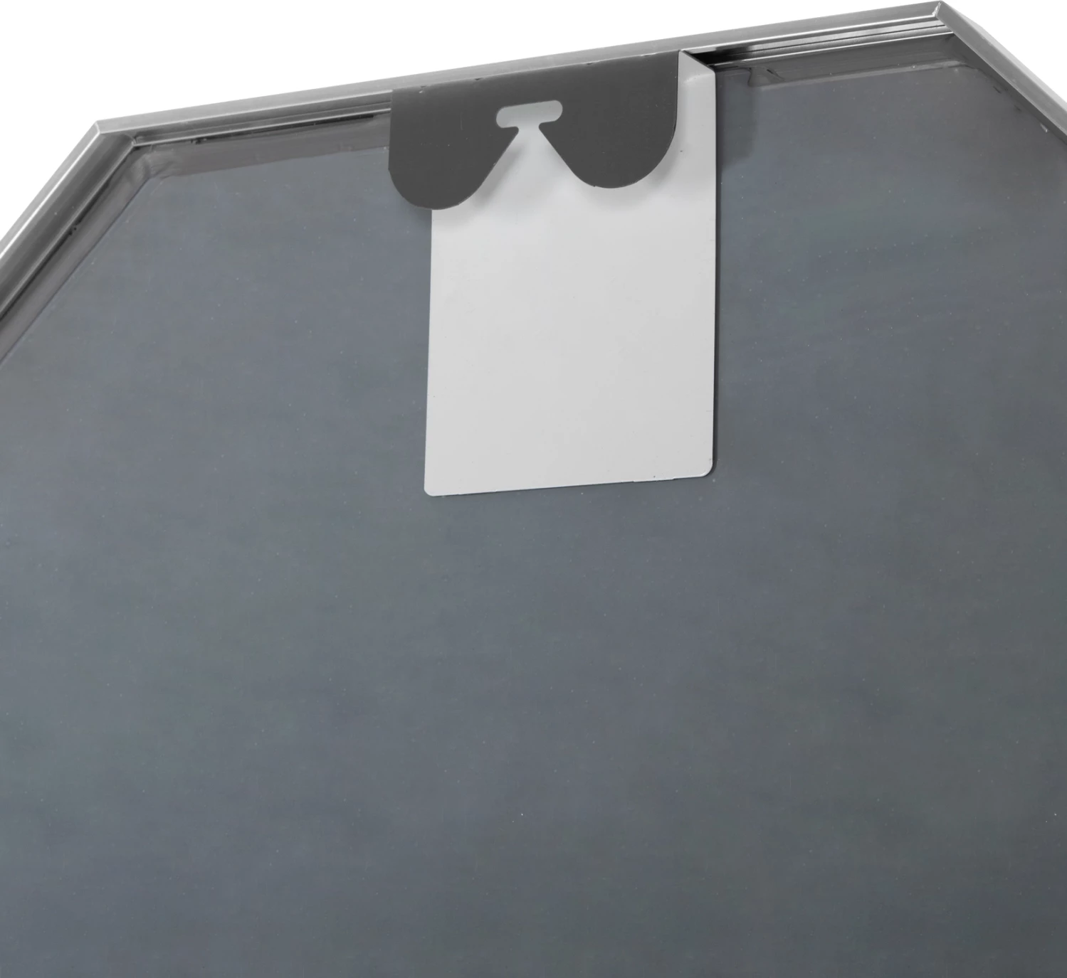 Pasqyrë muri oktagonale, kornizë alumini argjendi, Φ74cm