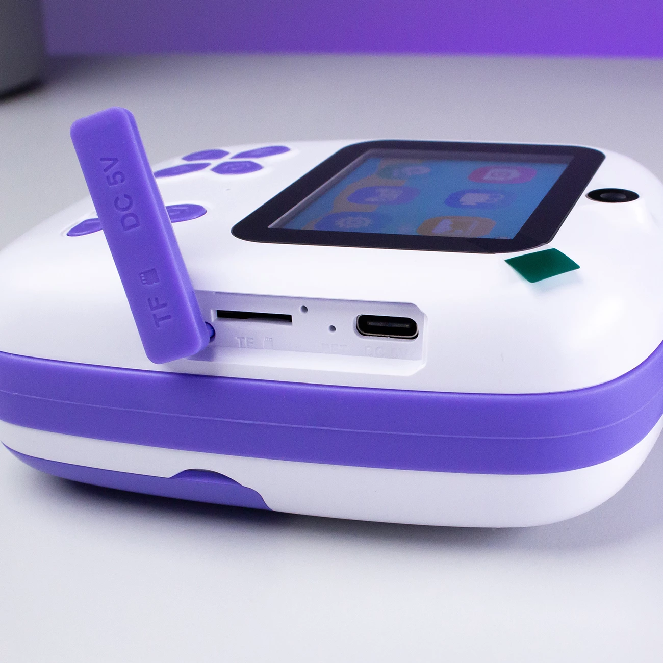 Printer termik mini për fëmijë Hurtel HURC10F me kamerë dhe video, 1800mAh, 32GB, Violet