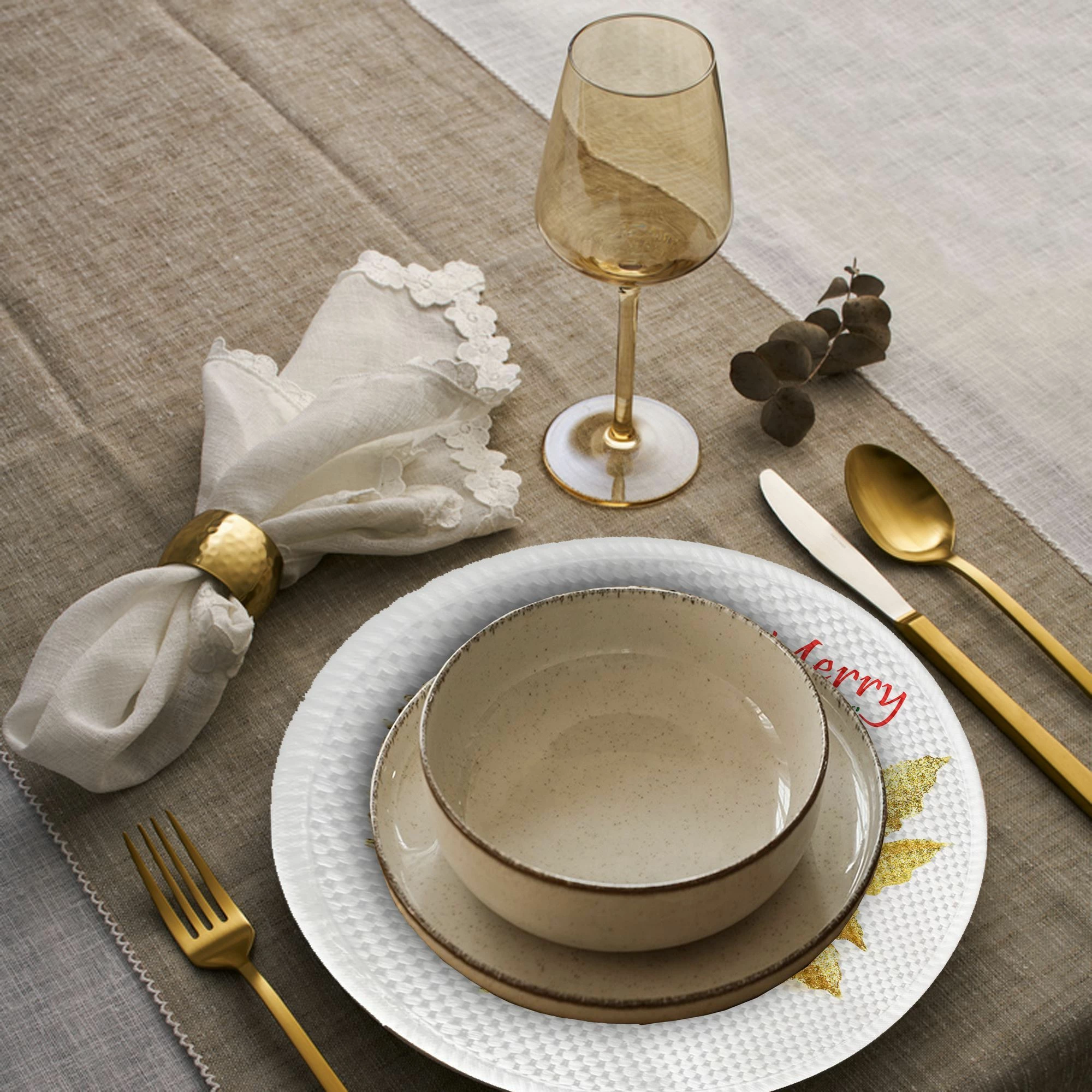 Set 4 copë mbulesa tavoline Hermia Concept, shumëngjyrëshe, 37 cm, 3747Supla