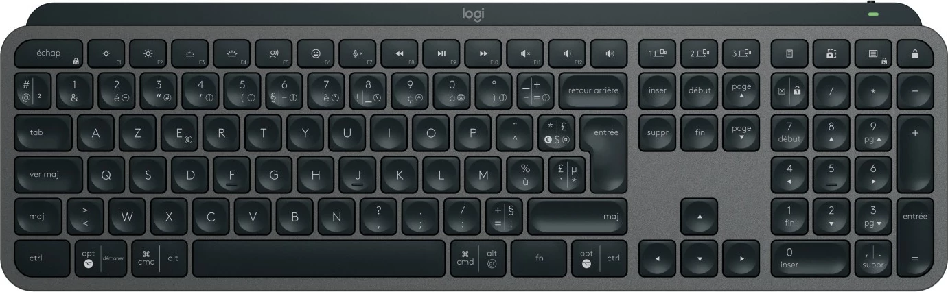 Set maus dhe tastierë Logitech 920-010927, wireless, AZERTY, LED, Graphite