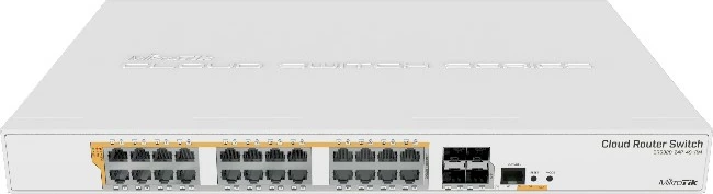 Switch MikroTik CRS328-24P-4S+RM, Managed, L2/L3, Gigabit Ethernet, PoE, Rack mounting, 1U, Bardhë